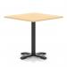 Italia 1000mm Poseur Square Table Maple Top 750mm High Black Leg Cross Base ITL1098