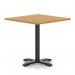 Italia 1000mm Poseur Square Table Oak Top 750mm High Black Leg Cross Base ITL1099