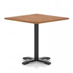 Italia 1000mm Poseur Square Table Walnut Top 750mm High Black Leg Cross Base ITL1100