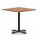 Italia 1000mm Poseur Square Table Walnut Top 750mm High Black Leg Cross Base ITL1100