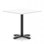 Italia 1000mm Poseur Square Table White Top 750mm High Black Leg Cross Base ITL1101
