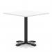 Italia 1000mm Poseur Square Table White Top 750mm High Black Leg Cross Base ITL1101