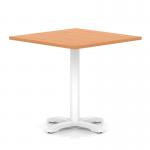 Italia 1000mm Poseur Square Table Beech Top 750mm High White Leg Cross Base ITL1102