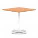 Italia 1000mm Poseur Square Table Beech Top 750mm High White Leg Cross Base ITL1102