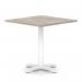 Italia 1000mm Poseur Square Table Grey Oak Top 750mm High White Leg Cross Base ITL1103