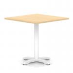 Italia 1000mm Poseur Square Table Maple Top 750mm High White Leg Cross Base ITL1104