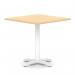 Italia 1000mm Poseur Square Table Maple Top 750mm High White Leg Cross Base ITL1104