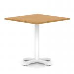 Italia 1000mm Poseur Square Table Oak Top 750mm High White Leg Cross Base ITL1105
