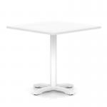 Italia 1000mm Poseur Square Table White Top 750mm High White Leg Cross Base ITL1107