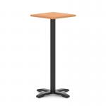 Italia 600mm Poseur Square Table Beech Top 1170mm High Black Leg Cross Base ITL1108