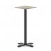 Italia 600mm Poseur Square Table Grey Oak Top 1170mm High Black Leg Cross Base ITL1109