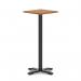 Italia 600mm Poseur Square Table Walnut Top 1170mm High Black Leg Cross Base ITL1112