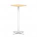 Italia 600mm Poseur Square Table Maple Top 1170mm High White Leg Cross Base ITL1116