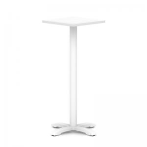 Italia 600mm Poseur Square Table White Top 1170mm High White Leg Cross