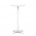 Italia 600mm Poseur Square Table White Top 1170mm High White Leg Cross Base ITL1119