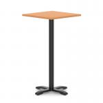 Italia 800mm Poseur Square Table Beech Top 1170mm High Black Leg Cross Base ITL1120