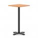 Italia 800mm Poseur Square Table Beech Top 1170mm High Black Leg Cross Base ITL1120