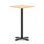 Italia 800mm Poseur Square Table Maple Top 1170mm High Black Leg Cross Base ITL1122