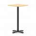 Italia 800mm Poseur Square Table Maple Top 1170mm High Black Leg Cross Base ITL1122