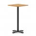Italia 800mm Poseur Square Table Oak Top 1170mm High Black Leg Cross Base ITL1123