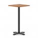 Italia 800mm Poseur Square Table Walnut Top 1170mm High Black Leg Cross Base ITL1124