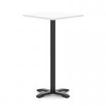 Italia 800mm Poseur Square Table White Top 1170mm High Black Leg Cross Base ITL1125