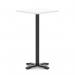 Italia 800mm Poseur Square Table White Top 1170mm High Black Leg Cross Base ITL1125