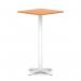 Italia 800mm Poseur Square Table Beech Top 1170mm High White Leg Cross Base ITL1126