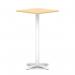 Italia 800mm Poseur Square Table Maple Top 1170mm High White Leg Cross Base ITL1128