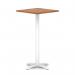 Italia 800mm Poseur Square Table Walnut Top 1170mm High White Leg Cross Base ITL1130