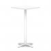 Italia 800mm Poseur Square Table White Top 1170mm High White Leg Cross Base ITL1131