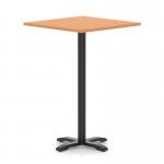 Italia 1000mm Poseur Square Table Beech Top 1170mm High Black Leg Cross Base ITL1132