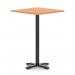 Italia 1000mm Poseur Square Table Beech Top 1170mm High Black Leg Cross Base ITL1132