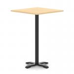 Italia 1000mm Poseur Square Table Maple Top 1170mm High Black Leg Cross Base ITL1134