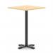 Italia 1000mm Poseur Square Table Maple Top 1170mm High Black Leg Cross Base ITL1134