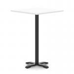 Italia 1000mm Poseur Square Table White Top 1170mm High Black Leg Cross Base ITL1137