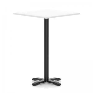 Italia 1000mm Poseur Square Table White Top 1170mm High Black Leg