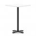 Italia 1000mm Poseur Square Table White Top 1170mm High Black Leg Cross Base ITL1137