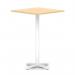 Italia 1000mm Poseur Square Table Maple Top 1170mm High White Leg Cross Base ITL1140