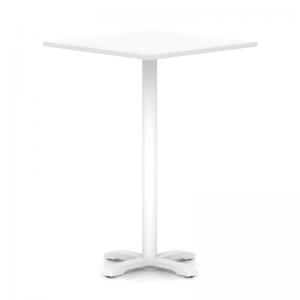 Italia 1000mm Poseur Square Table White Top 1170mm High White Leg