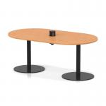 Italia Volta 1800mm Poseur Boardroom Table With Pop-up Power Module Beech Top 720mm High Black Leg ITL1162