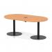 Italia Volta 1800mm Poseur Boardroom Table With Pop-up Power Module Beech Top 720mm High Black Leg ITL1162