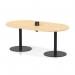 Italia Volta 1800mm Poseur Boardroom Table With Pop-up Power Module Maple Top 720mm High Black Leg ITL1164