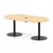 Italia Volta 1800mm Poseur Boardroom Table With Pop-up Power Module Maple Top 720mm High Black Leg ITL1164