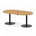 Italia Volta 1800mm Poseur Boardroom Table With Pop-up Power Module Oak Top 720mm High Black Leg ITL1165