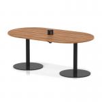 Italia Volta 1800mm Poseur Boardroom Table With Pop-up Power Module Walnut Top 720mm High Black Leg ITL1166