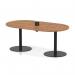 Italia Volta 1800mm Poseur Boardroom Table With Pop-up Power Module Walnut Top 720mm High Black Leg ITL1166