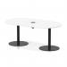 Italia Volta 1800mm Poseur Boardroom Table With Pop-up Power Module White Top 720mm High Black Leg ITL1167