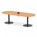 Italia Volta 2400mm Poseur Boardroom Table With Pop-up Power Module Beech Top 720mm High Black Leg ITL1169