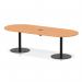 Italia Volta 2400mm Poseur Boardroom Table With Pop-up Power Module Beech Top 720mm High Black Leg ITL1169